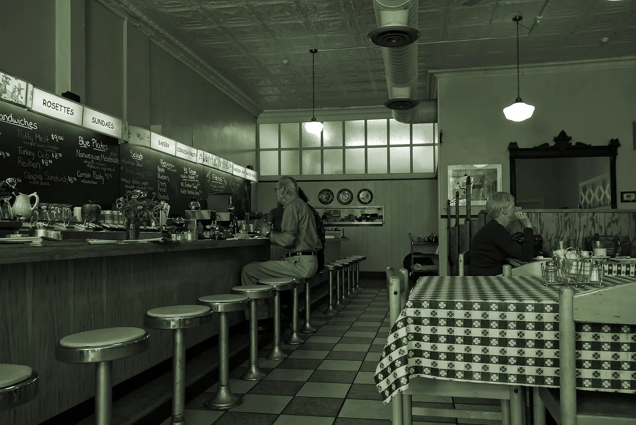 mount horeb lunch, cafe, lunch, restaurant, food, diner, table, lunch counter, bistro, furniture, seating, interior, empty, retro, vintage, architecture, indoors, mount horeb, wisconsin, green restaurant, green table, green vintage, green retro, green interior, diner, diner, diner, diner, diner. Why Restaurant Ventures Can't Be Judged by Opening Night
